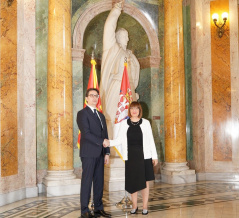 22 November 2019 National Assembly Speaker Maja Gojkovic and President of North Macedonia Stevo Pendarovski